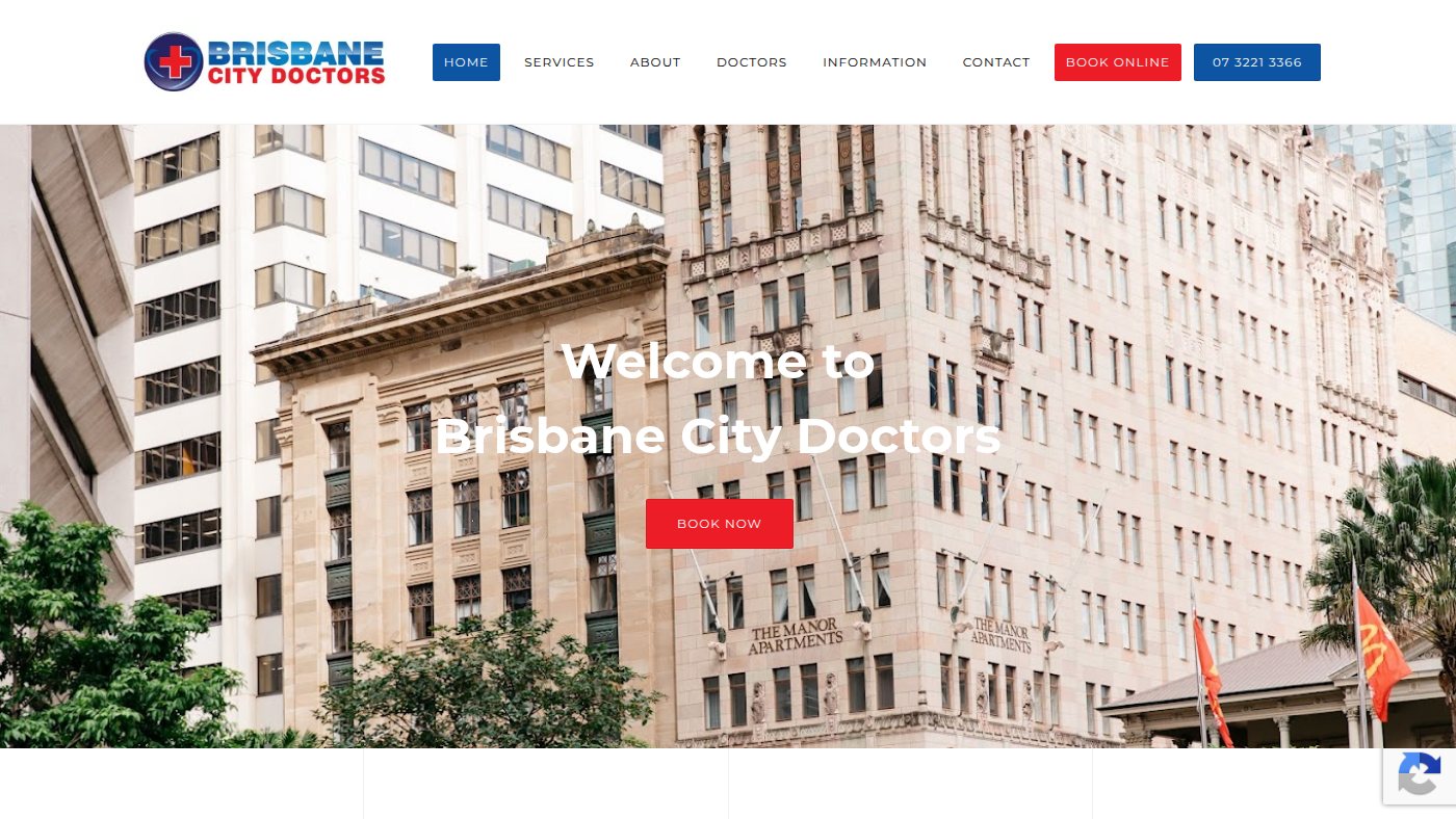 The home page of brisbanecitydoctors.com.au