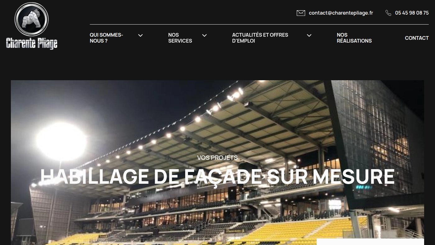 The home page of charentepliage.fr