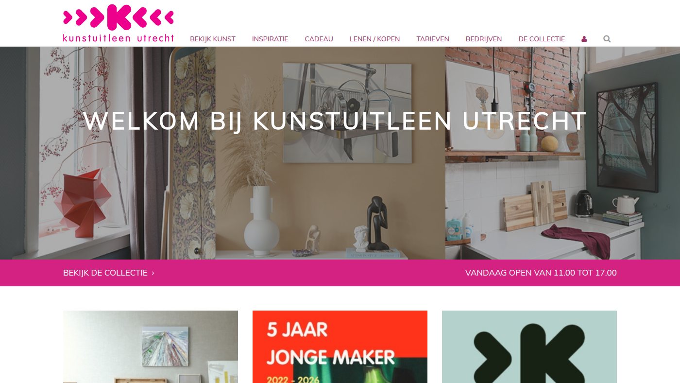 The home page of kunstuitleenutrecht.nl