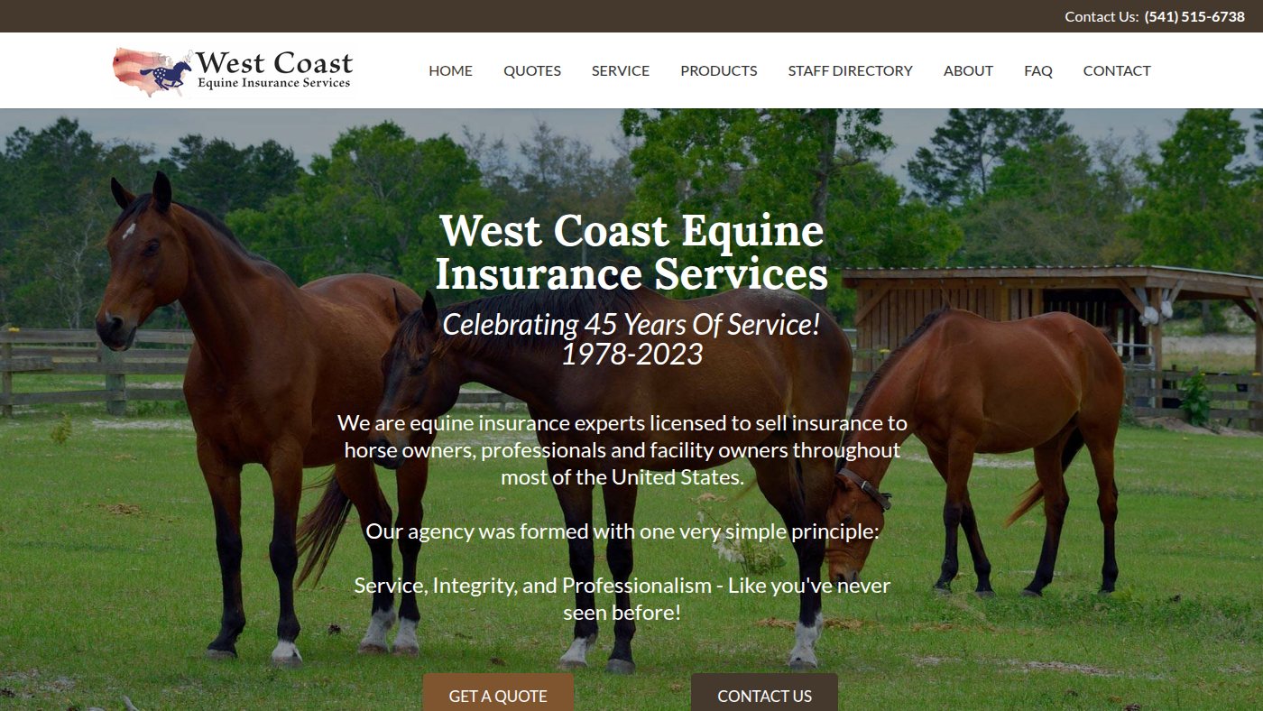 The home page of wcequine.com