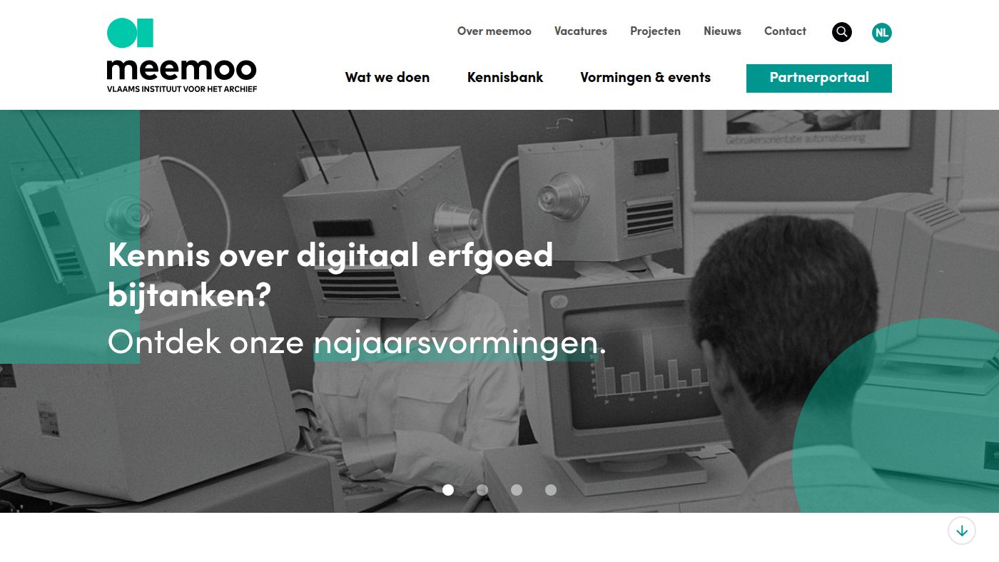 The home page of meemoo.be