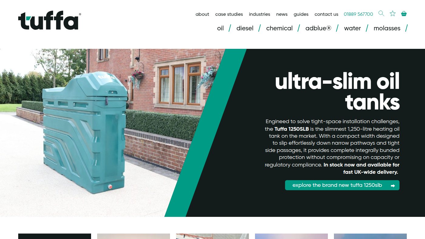 The home page of tuffa.co.uk