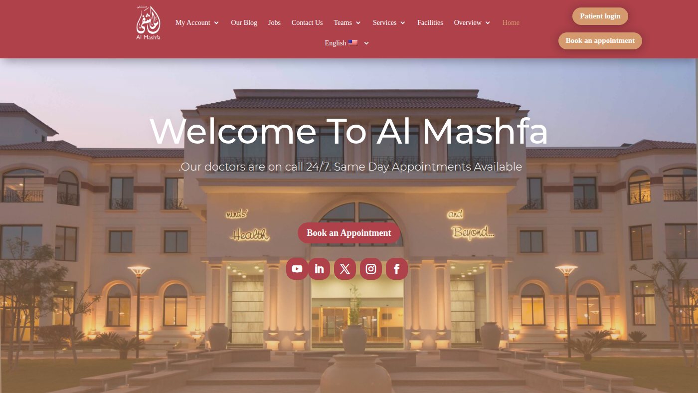 The home page of almashfa.com.eg
