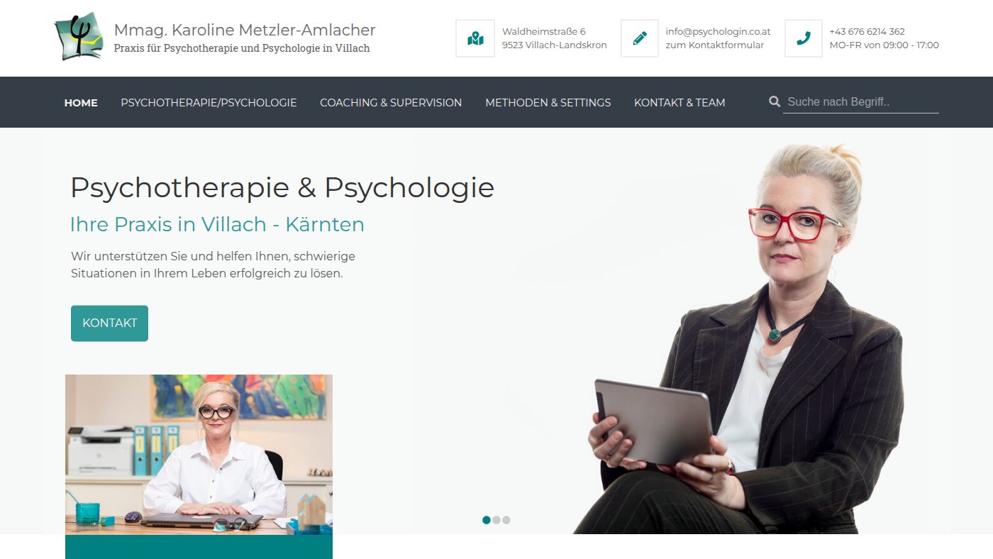 The home page of psychologin.co.at