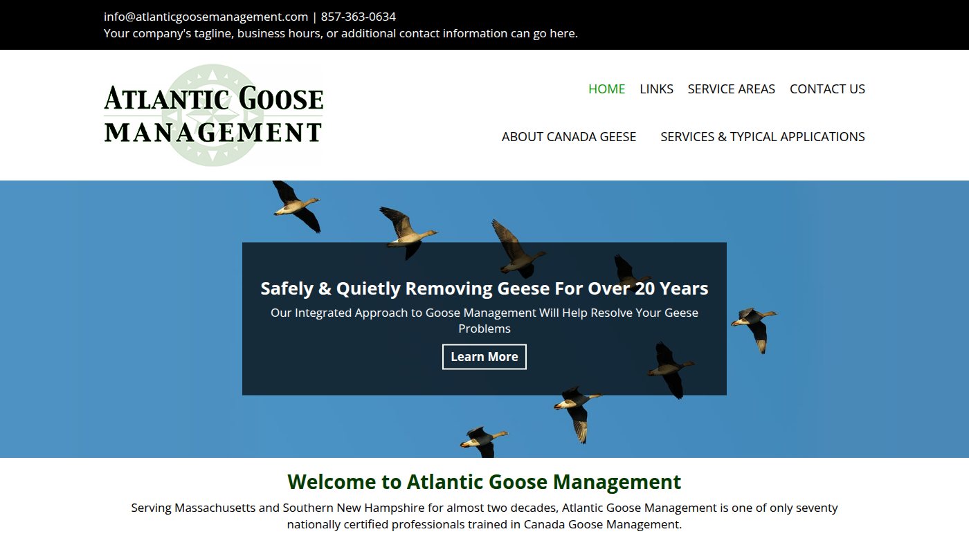 The home page of atlanticgoosemanagement.com