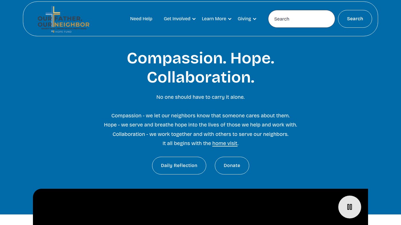 The home page of svdpdallas.org