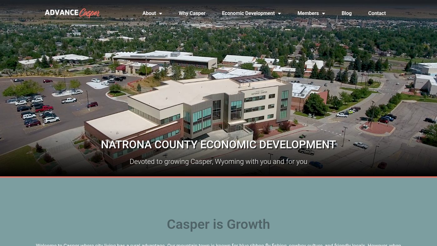 The home page of advancecasper.com