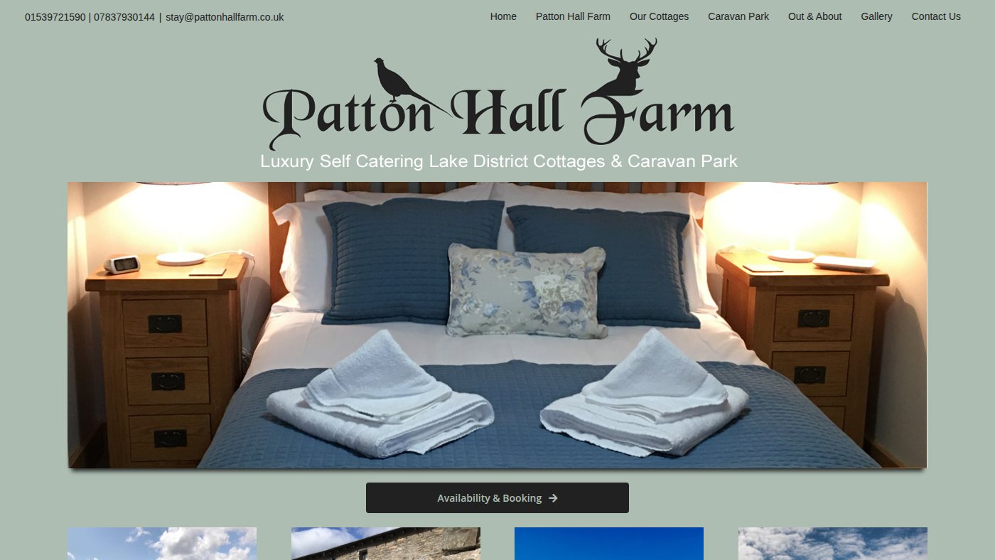 The home page of pattonhallfarm.co.uk