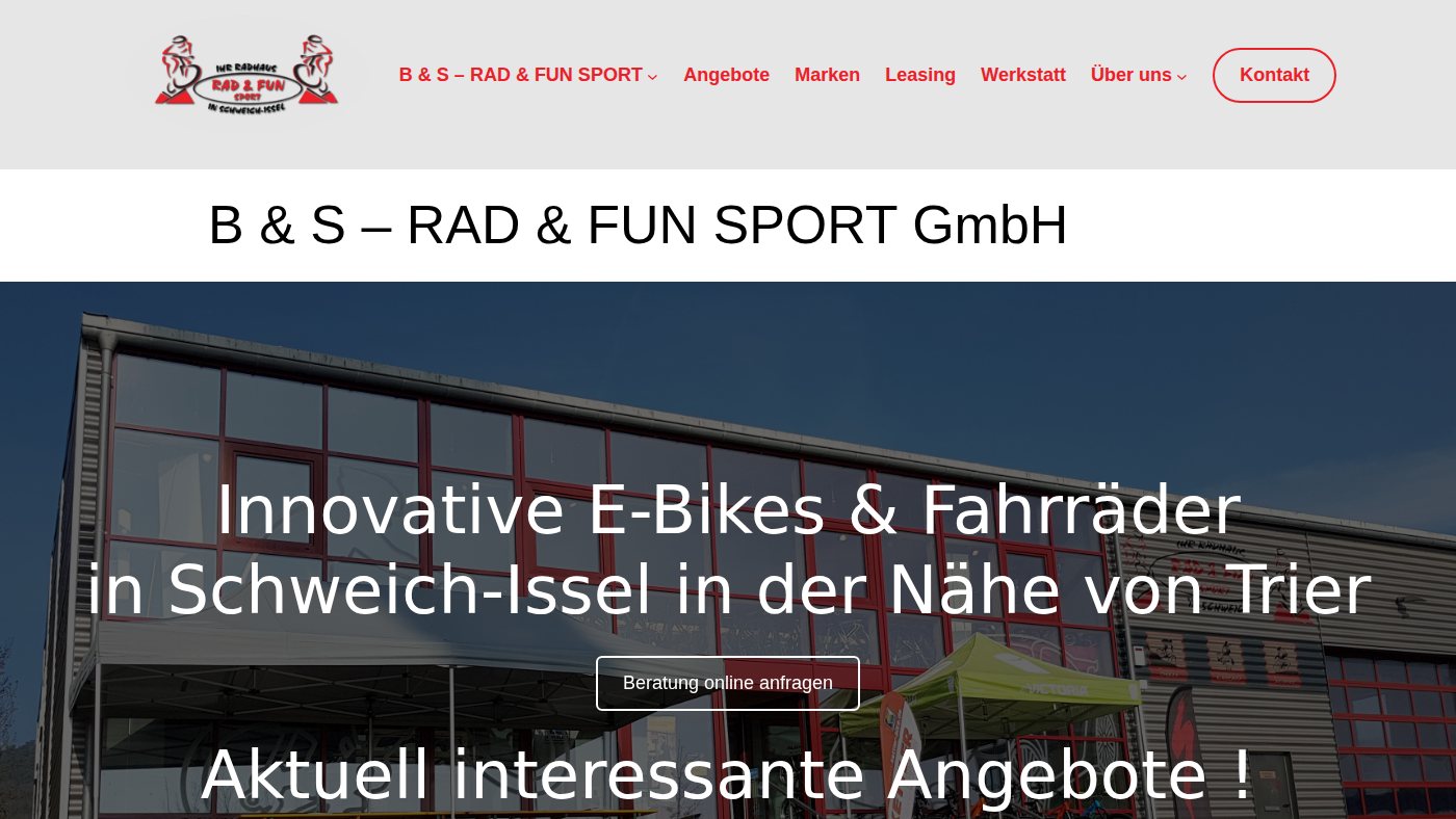 The home page of rad-und-funsport.de