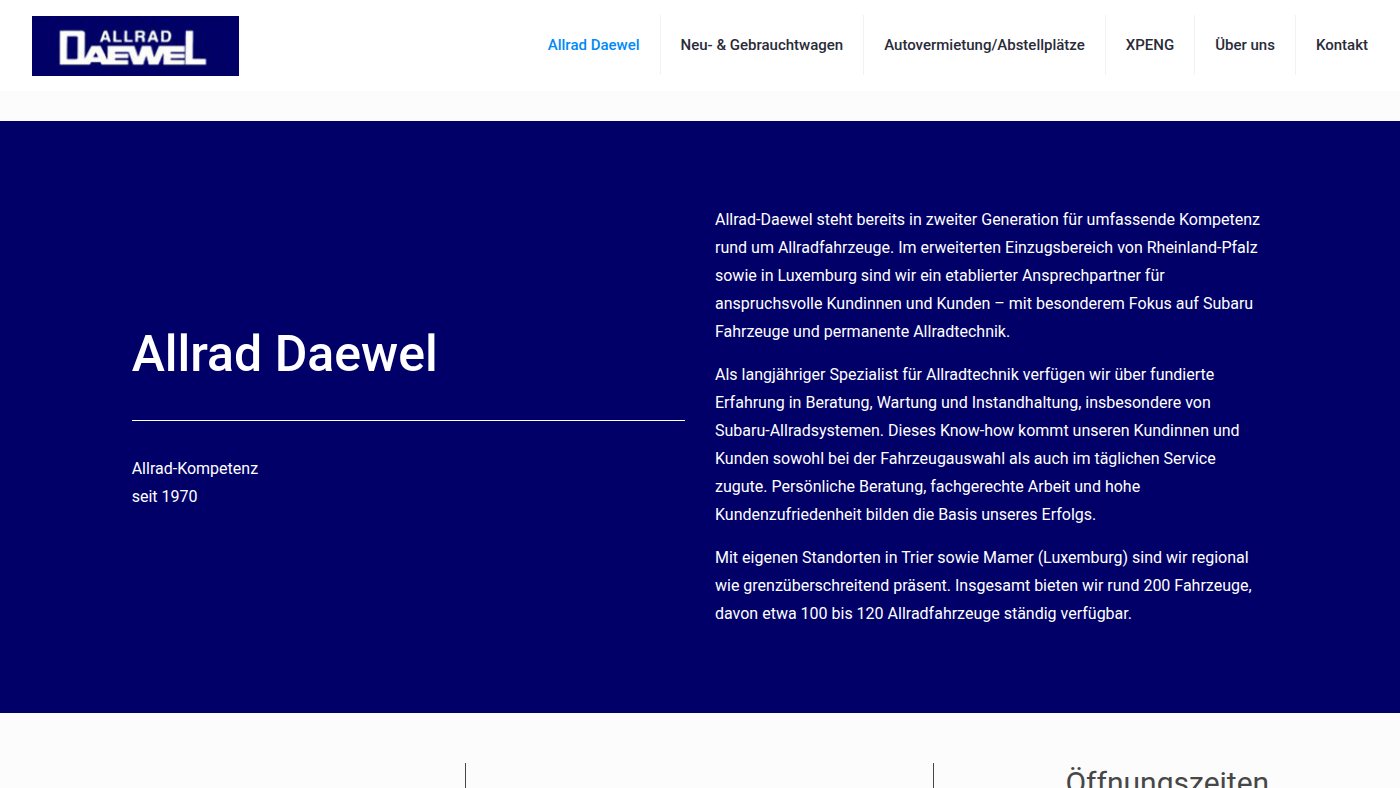 The home page of allrad-daewel.de