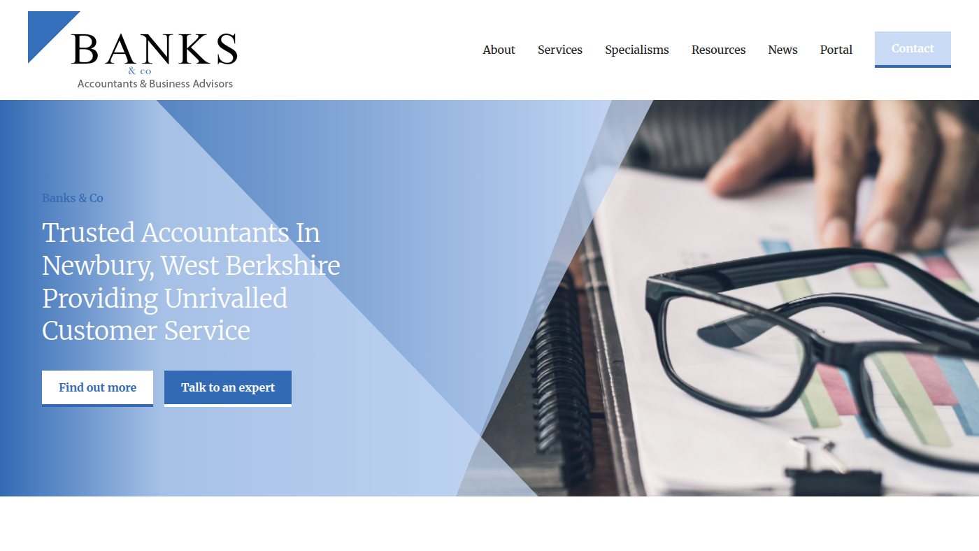 The home page of banksco.co.uk