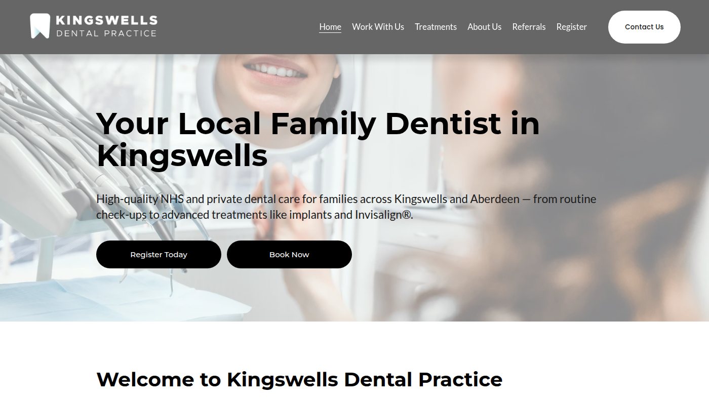 The home page of kingswellsdentalpractice.co.uk