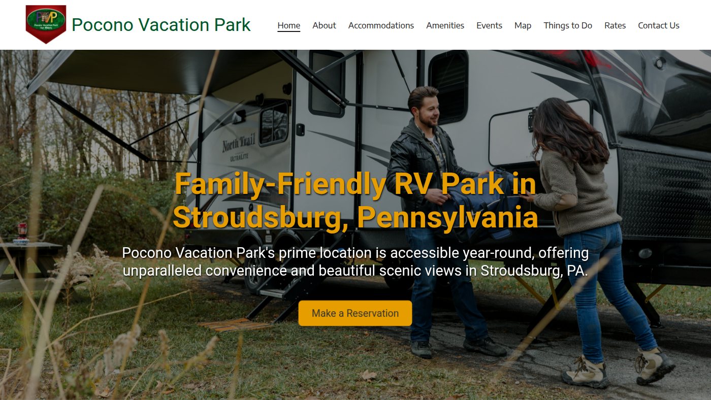 The home page of poconovacationpark.com