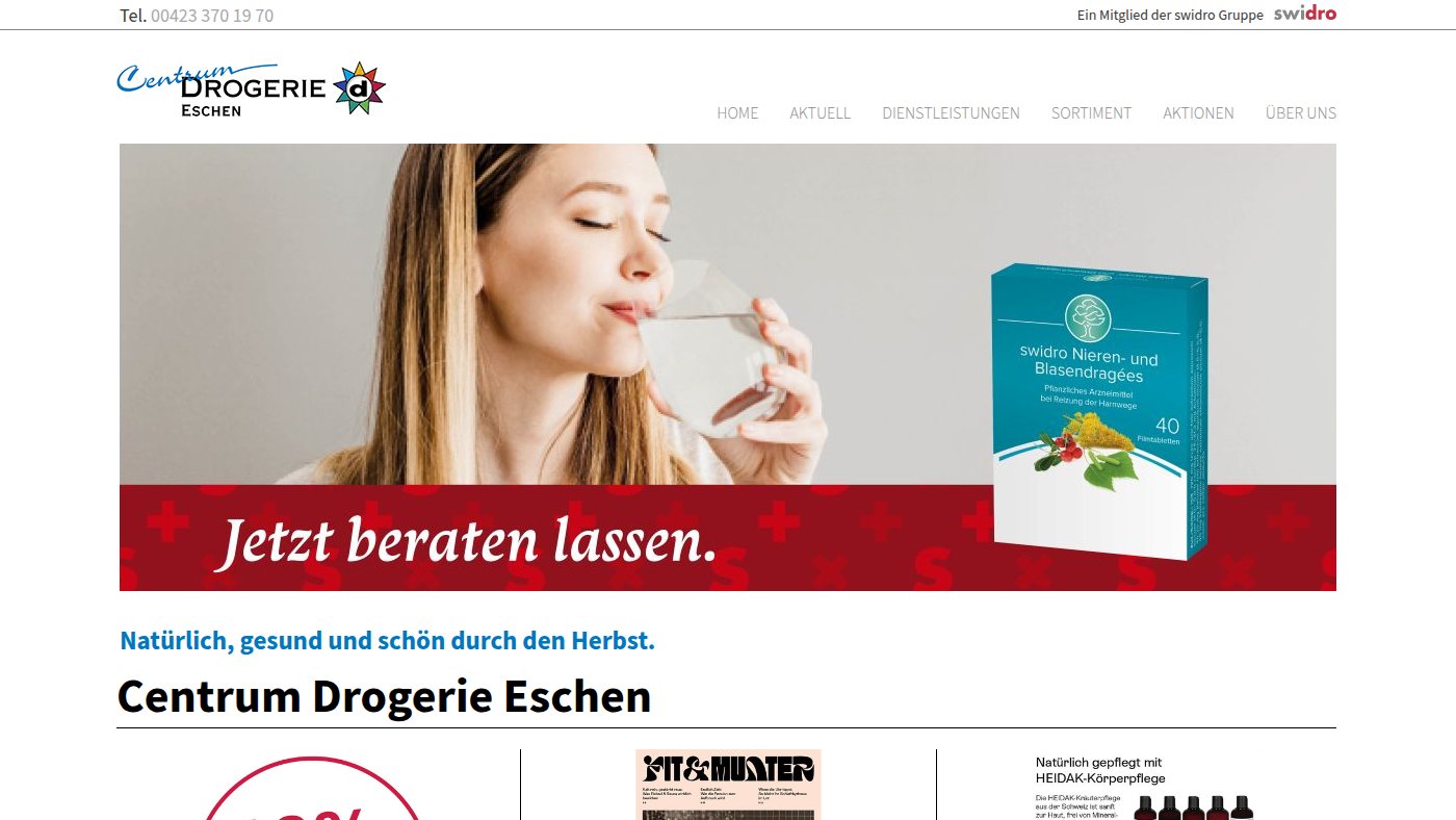 The home page of centrumdrogerie.li