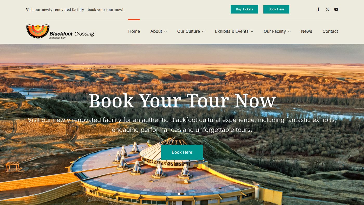 The home page of blackfootcrossing.ca