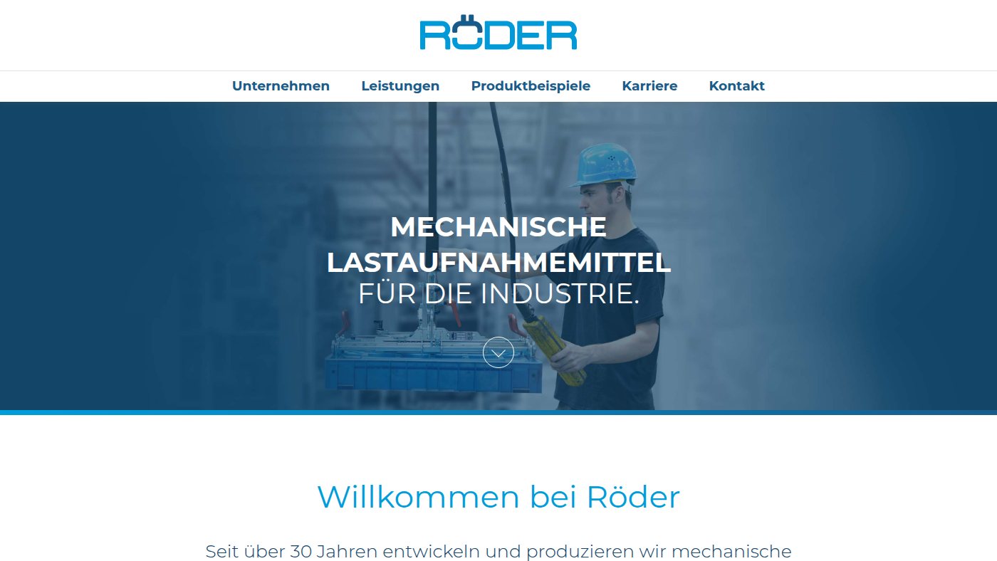 The home page of roeder-gmbh.com