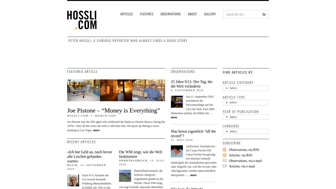 The home page of hossli.com