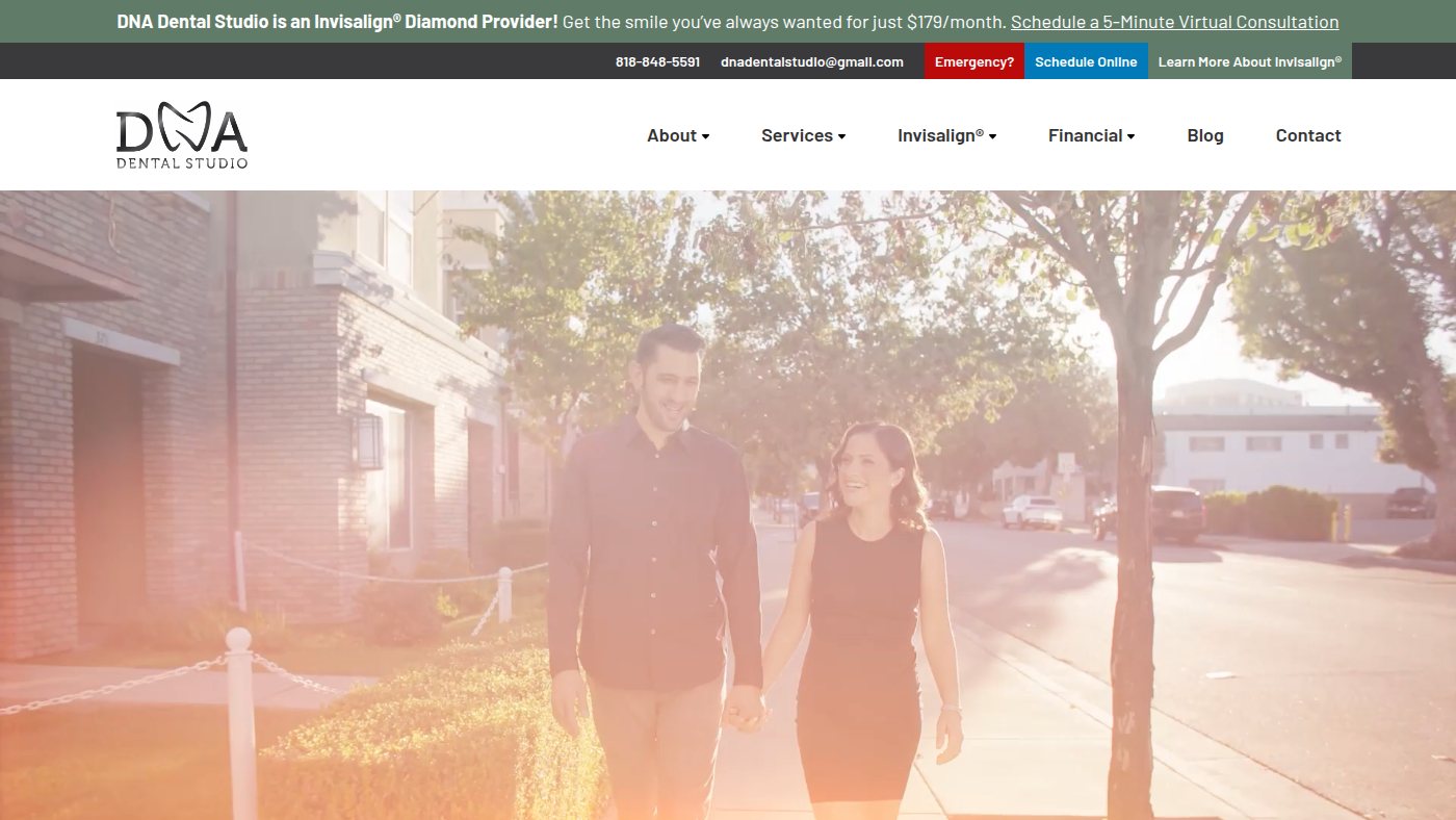 The home page of dnadentalstudio.com