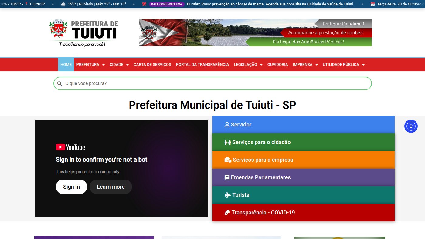 The home page of tuiuti.sp.gov.br