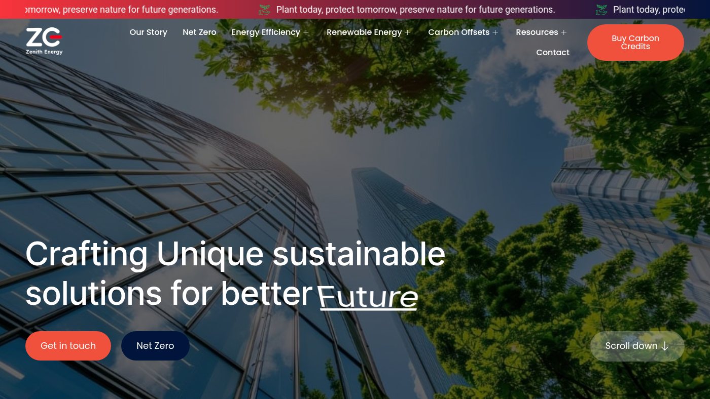 The home page of zenithenergy.com