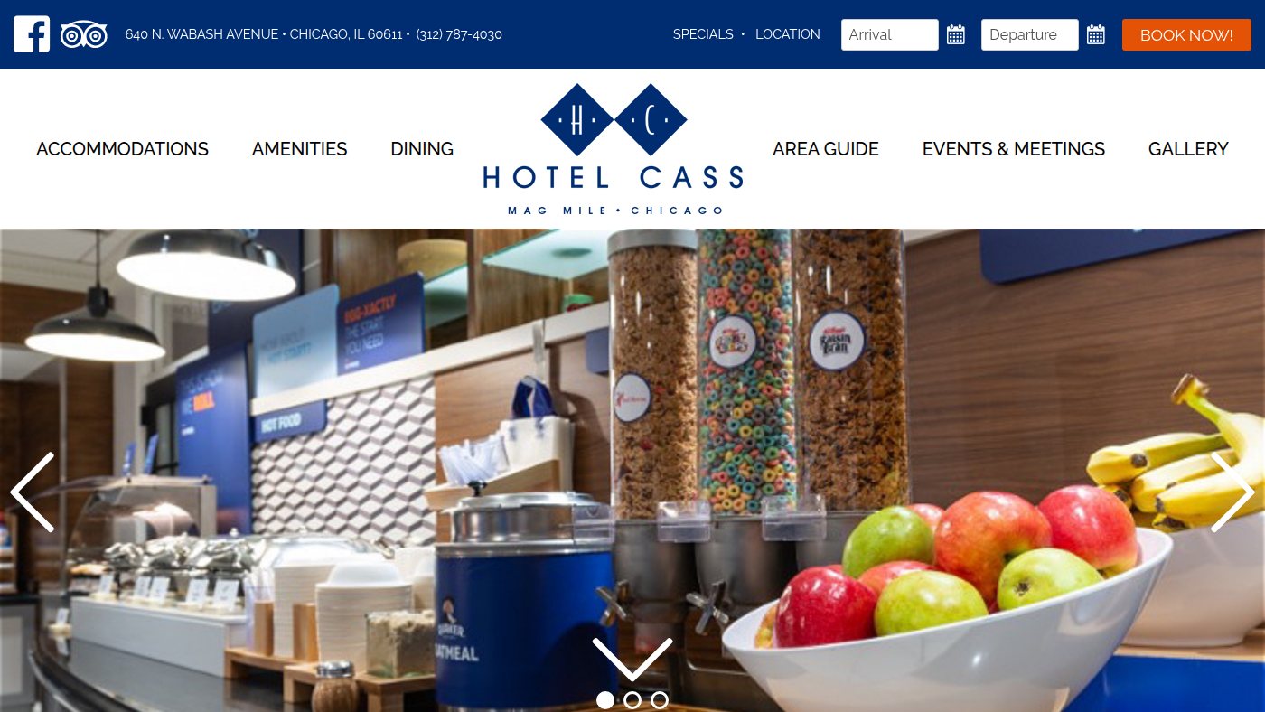 The home page of casshotel.com