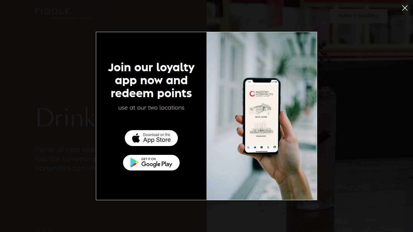 The home page of fiddlesticksbar.co.nz
