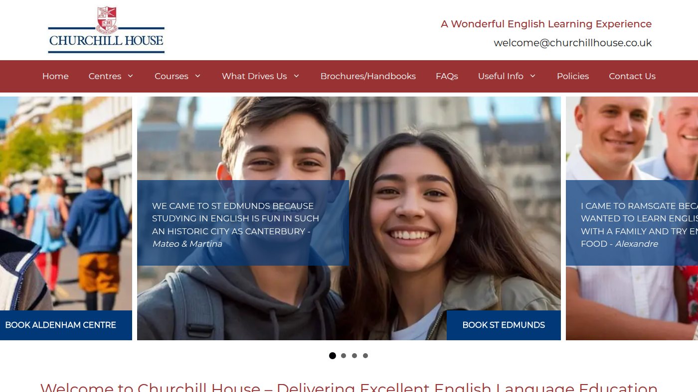 The home page of churchillhouse.com