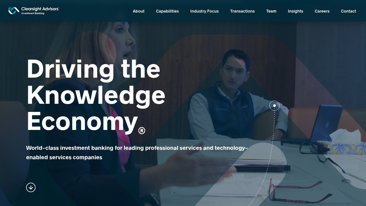 The home page of clearsightadvisors.com