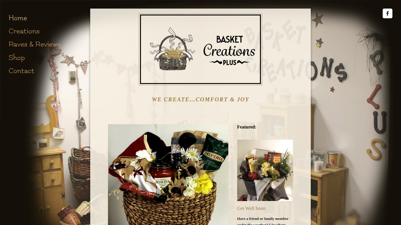The home page of basketcreationsplus.com