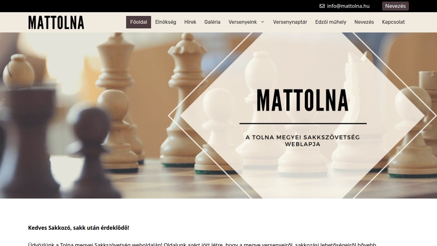The home page of mattolna.hu