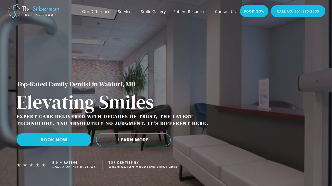 The home page of silbermandentalgroup.com