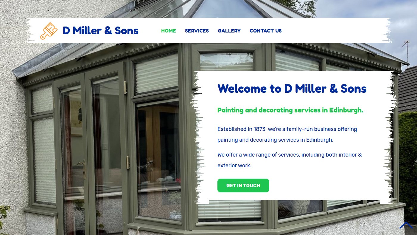 The home page of dmillerandsons.co.uk