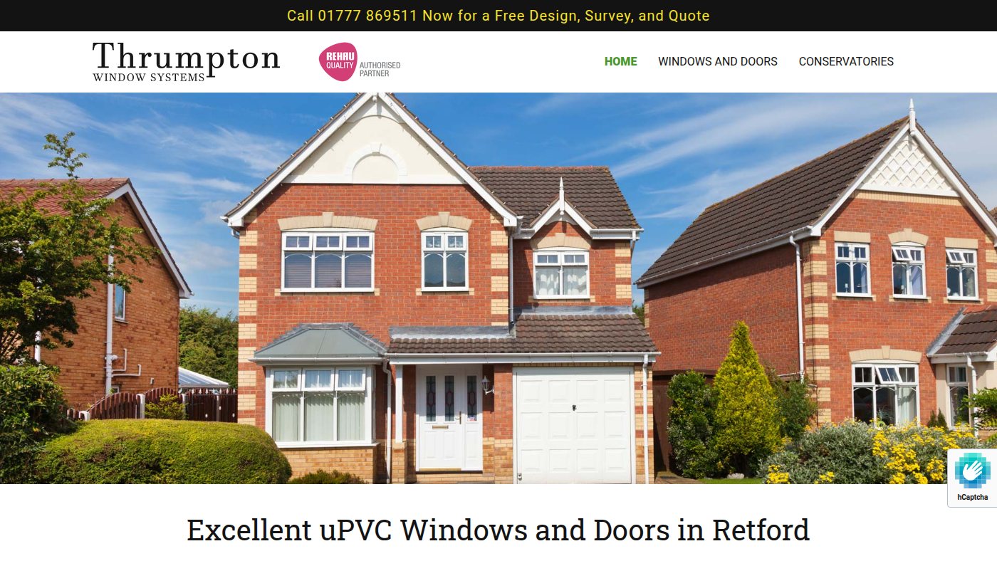 The home page of thrumptonwindowsystems.co.uk