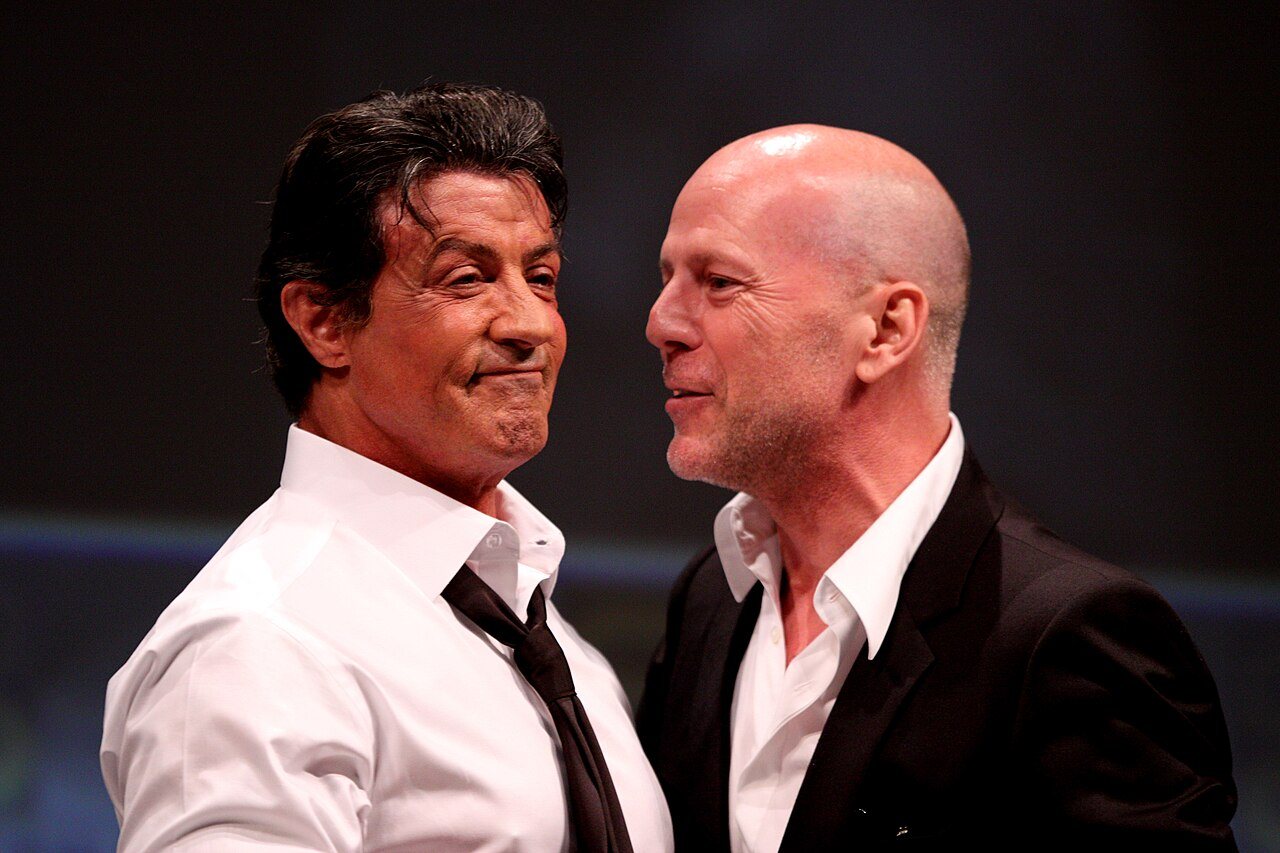 Willis with his The Expendables co-star Sylvester Stallone in 2010