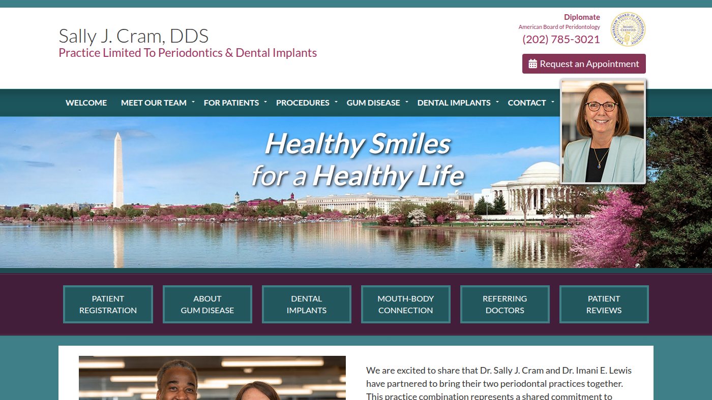 The home page of dcperiodontist.com