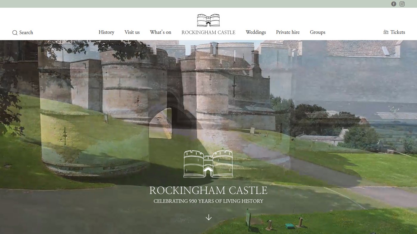 The home page of rockinghamcastle.com