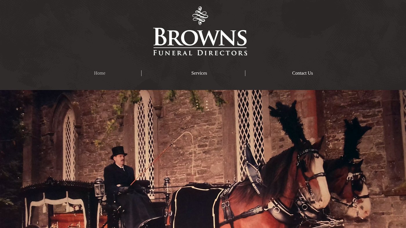 The home page of brownsfuneraldirectors.co.uk