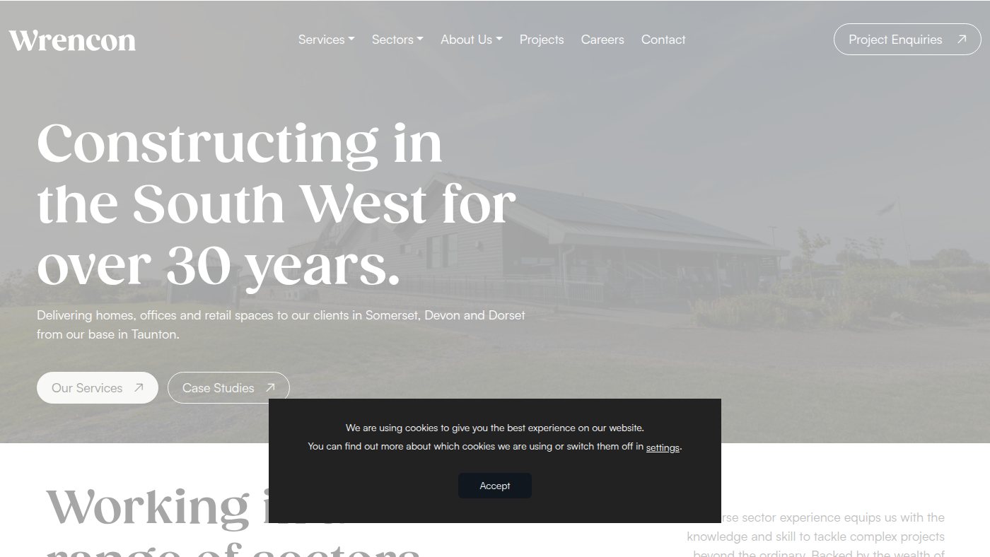 The home page of wrencon.co.uk