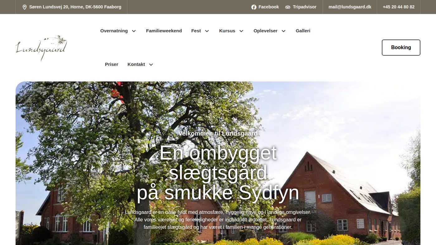 The home page of lundsgaard.dk