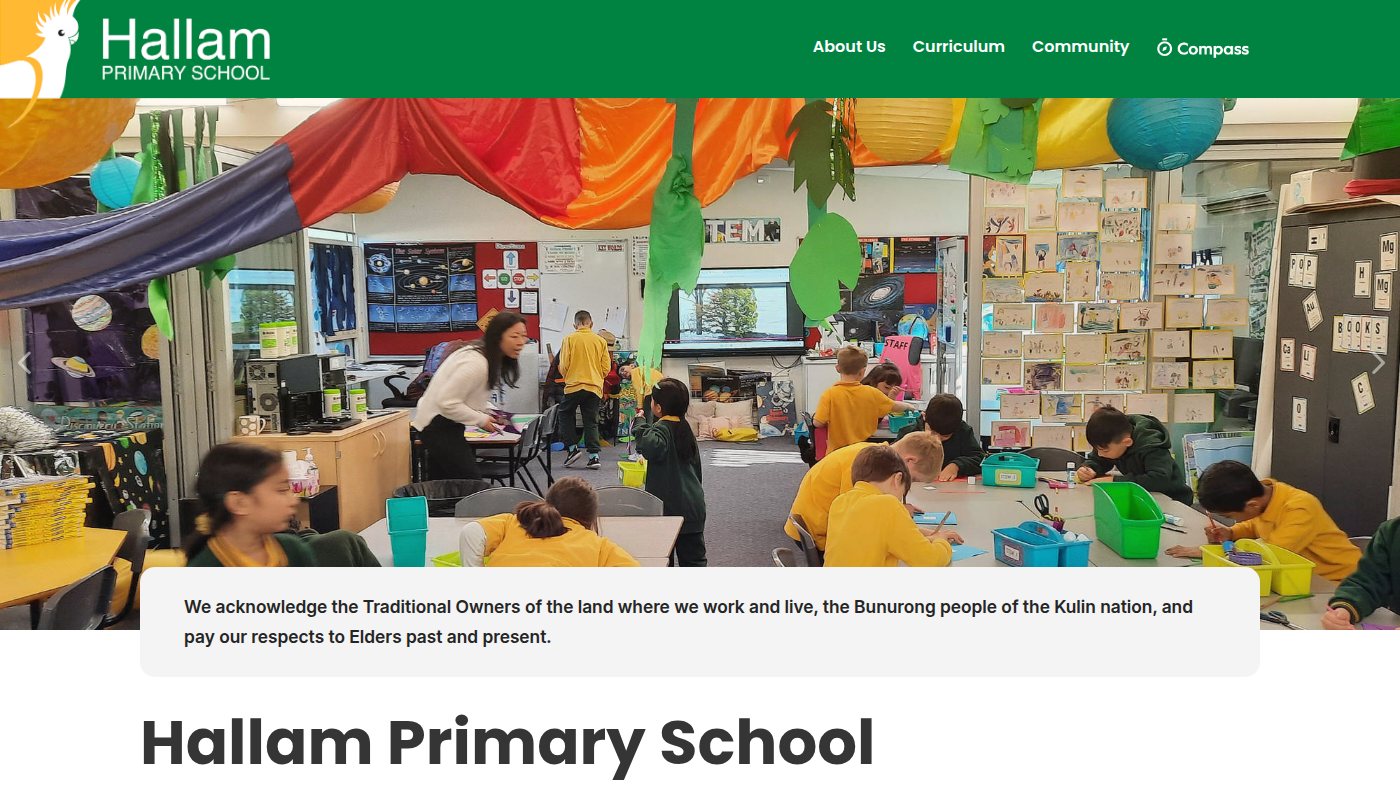 The home page of hallam-ps.vic.edu.au