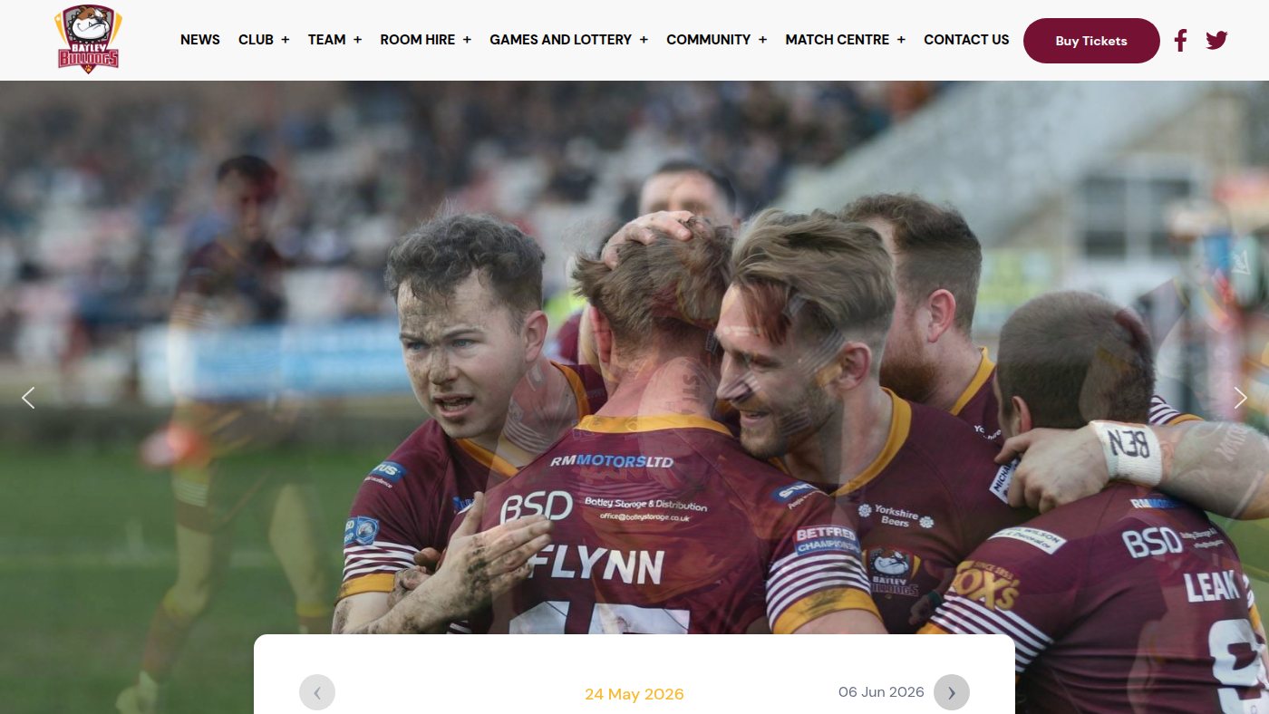 The home page of batleybulldogs.co.uk