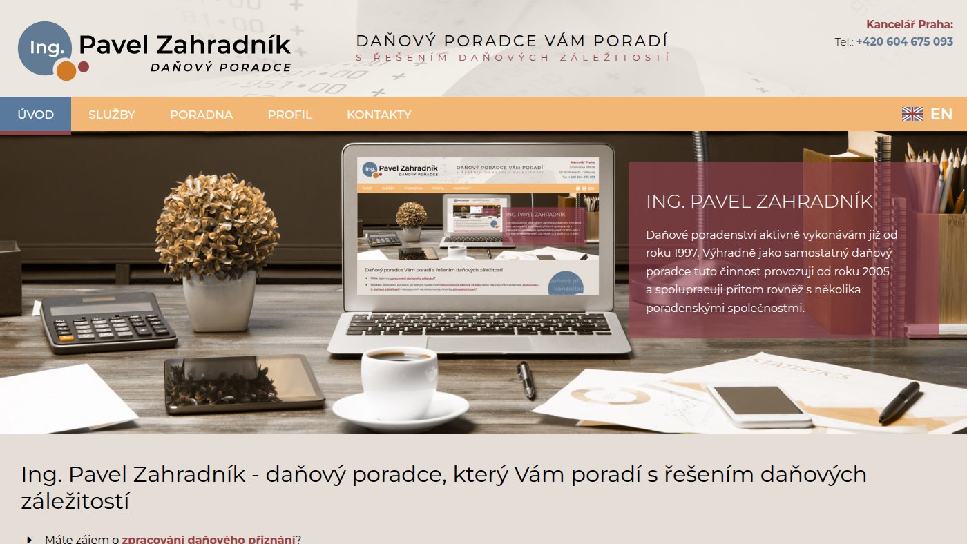 The home page of dane-zahradnik.cz