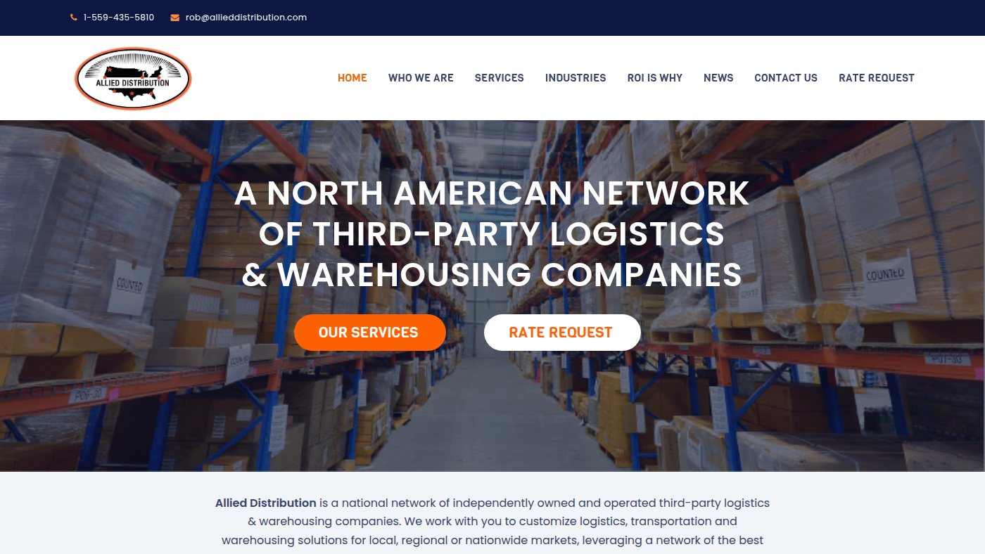 The home page of allieddistribution.com