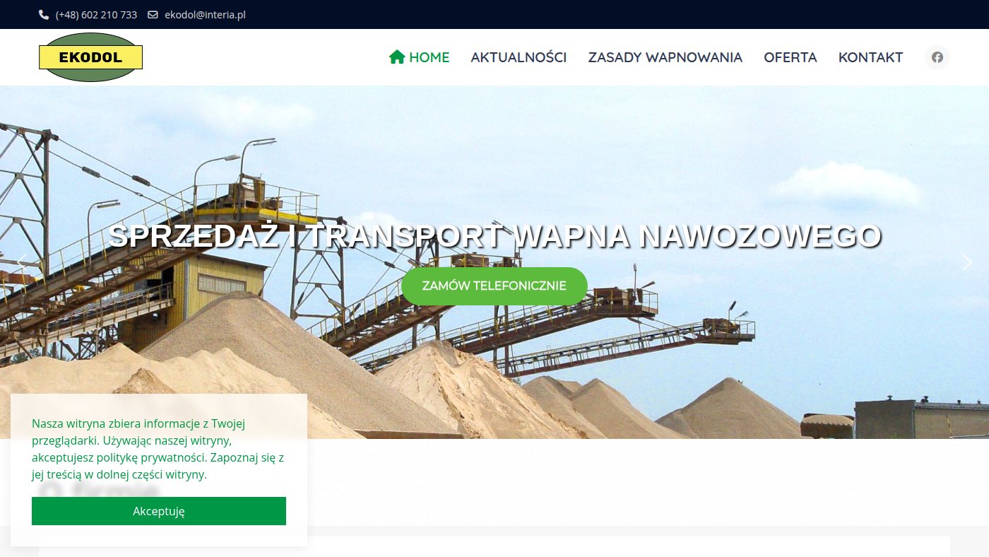 The home page of ekodol.com.pl