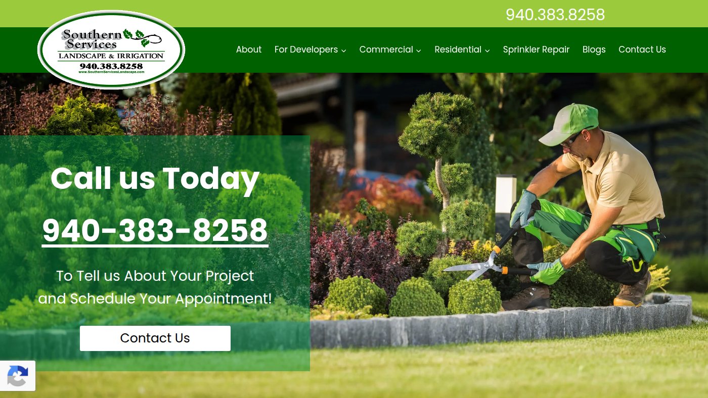 The home page of southernserviceslandscape.com