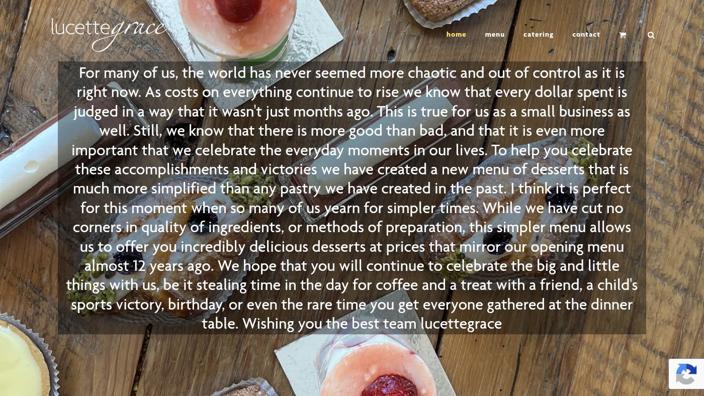 The home page of lucettegrace.com