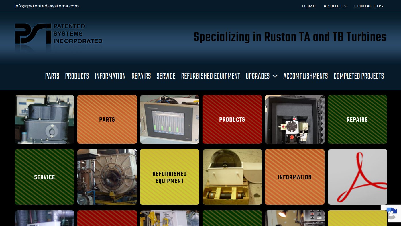 The home page of patented-systems.com