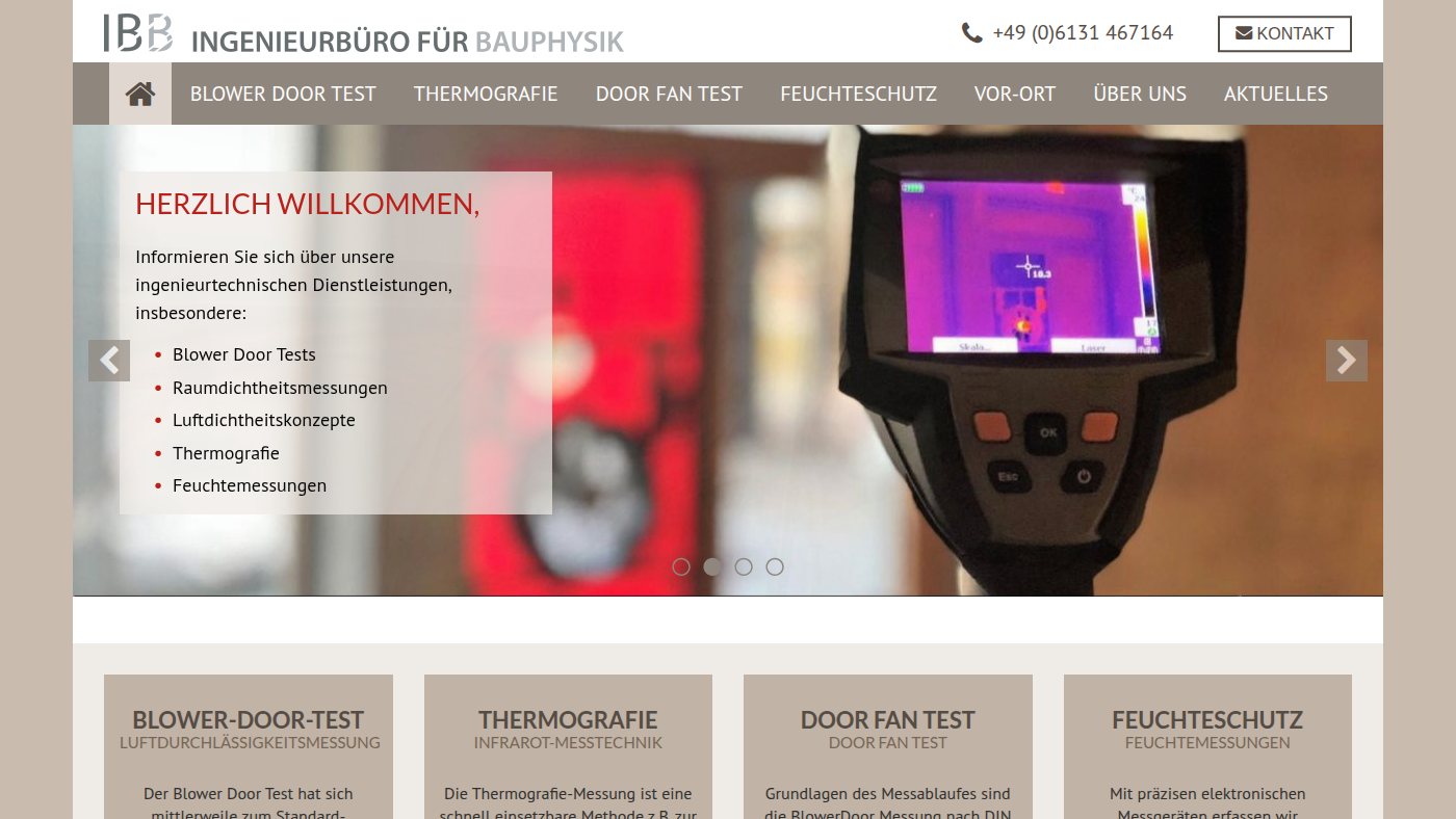The home page of blowerdoor-mainz.de