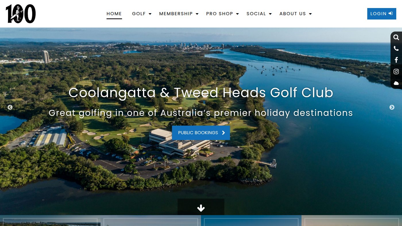 The home page of cooltweedgolf.com.au