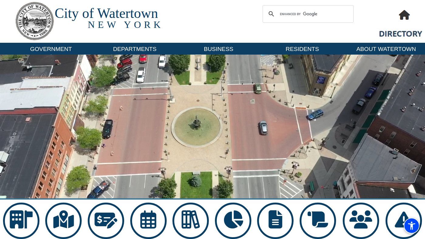 The home page of watertown-ny.gov